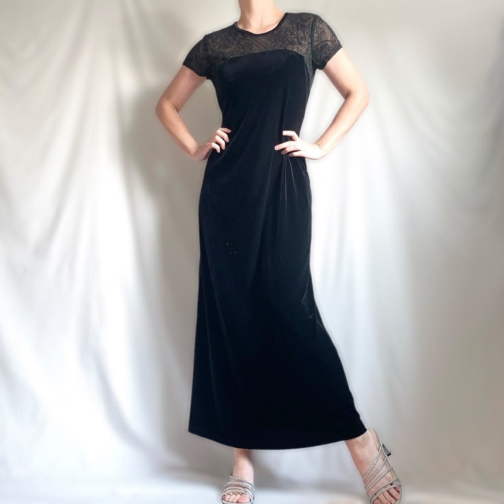 Y2K Black Velvet Dress